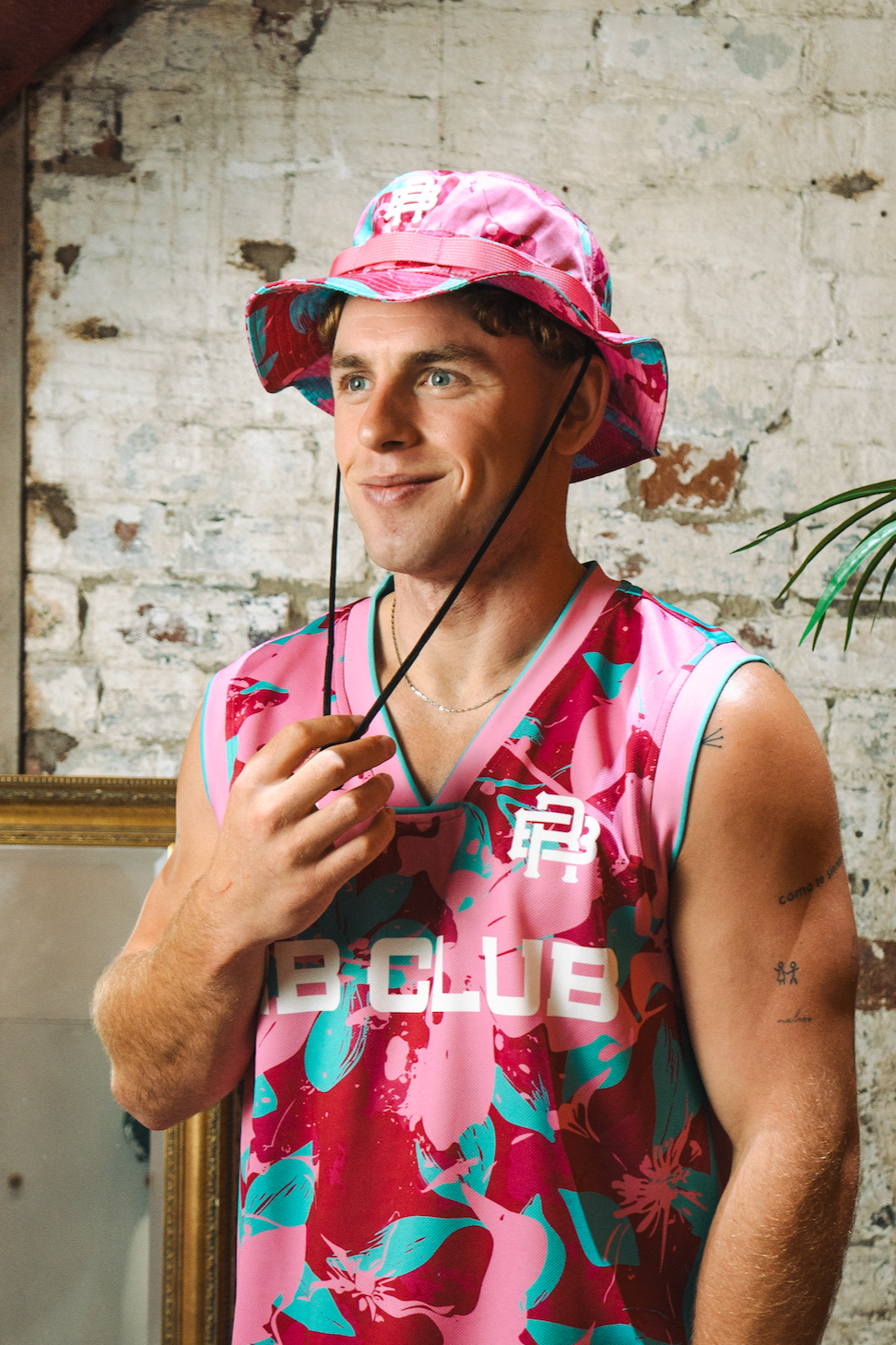 FLAMINGO SPRING BOONIE - PINK & BLUE