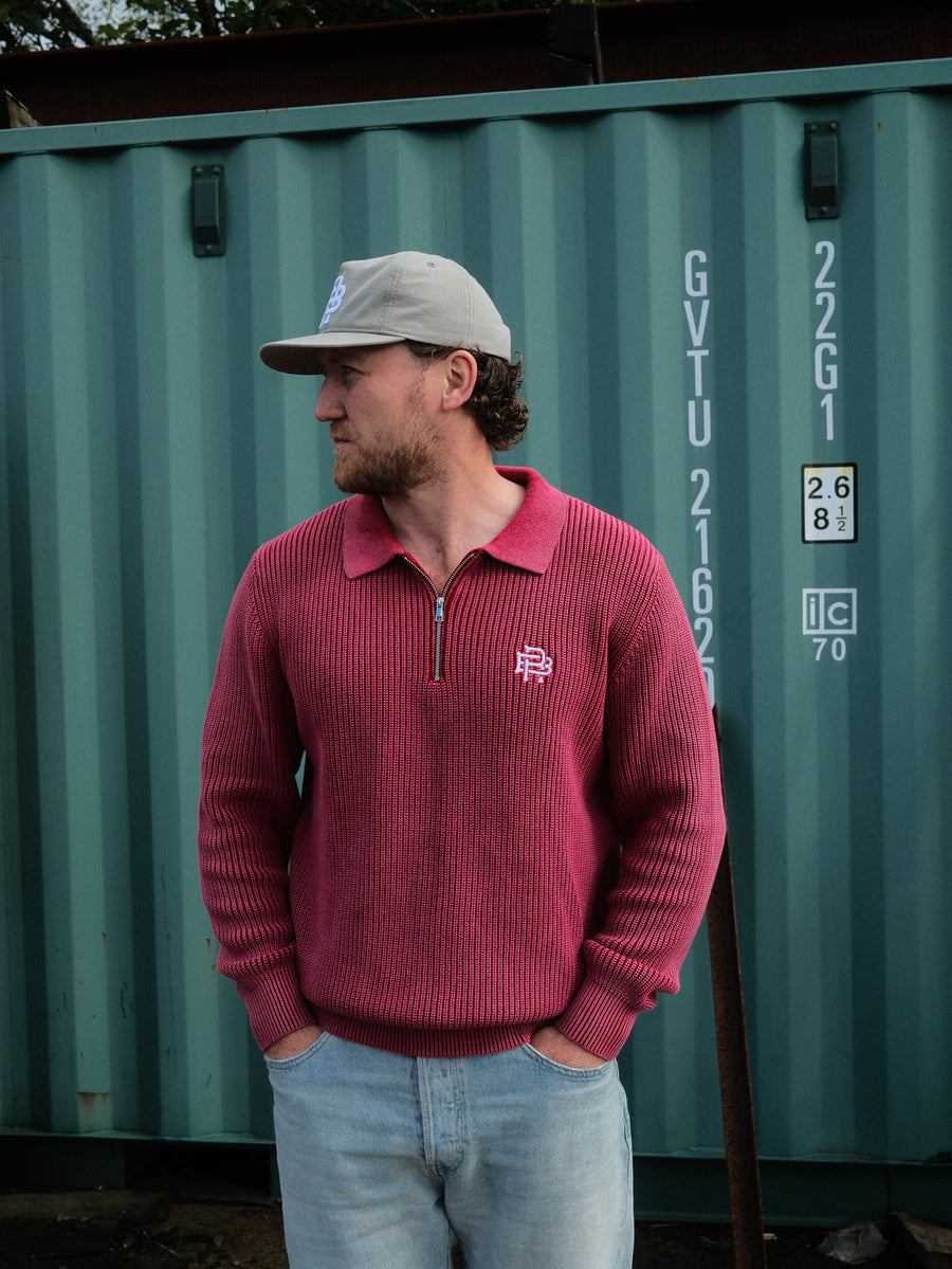 FISHERMAN 1/4 ZIP - ACID RED