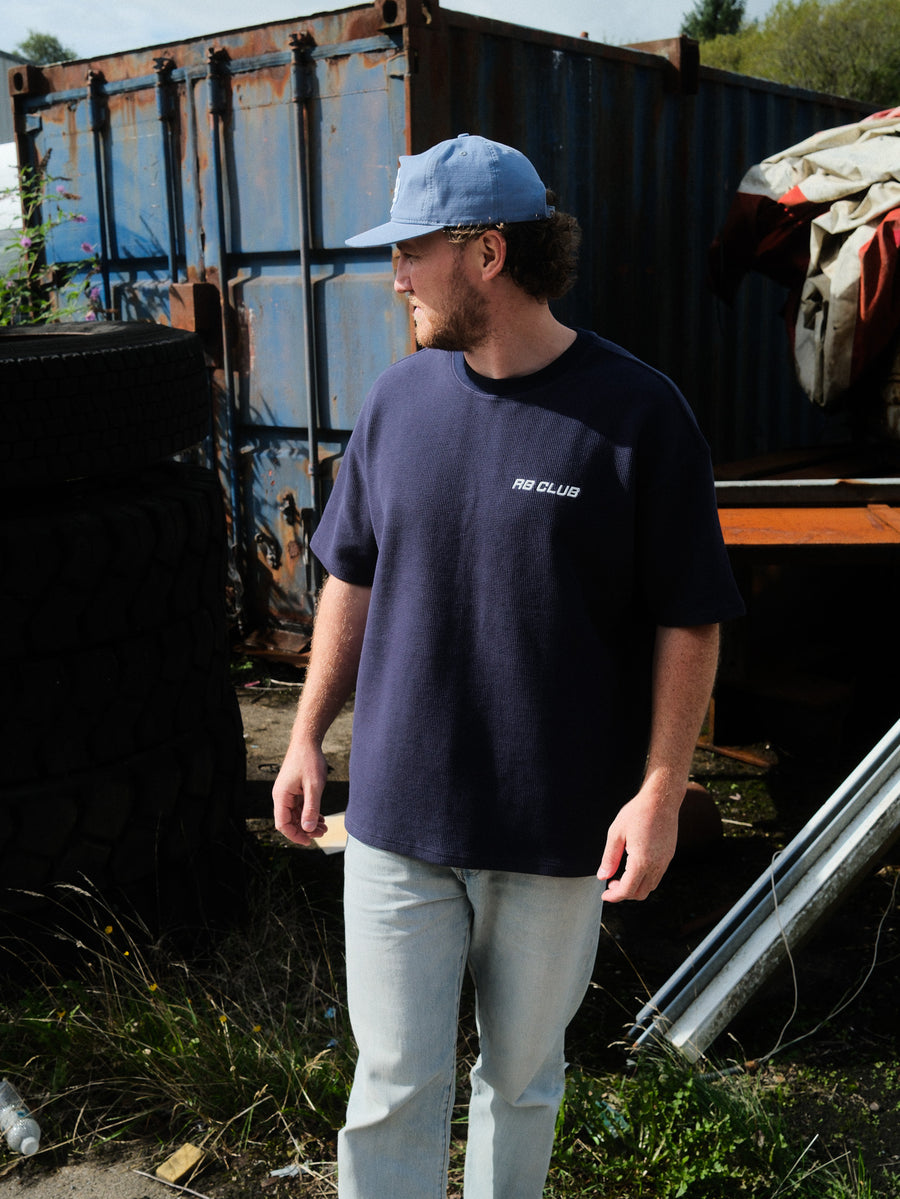 WAFFLE TEE - NAVY