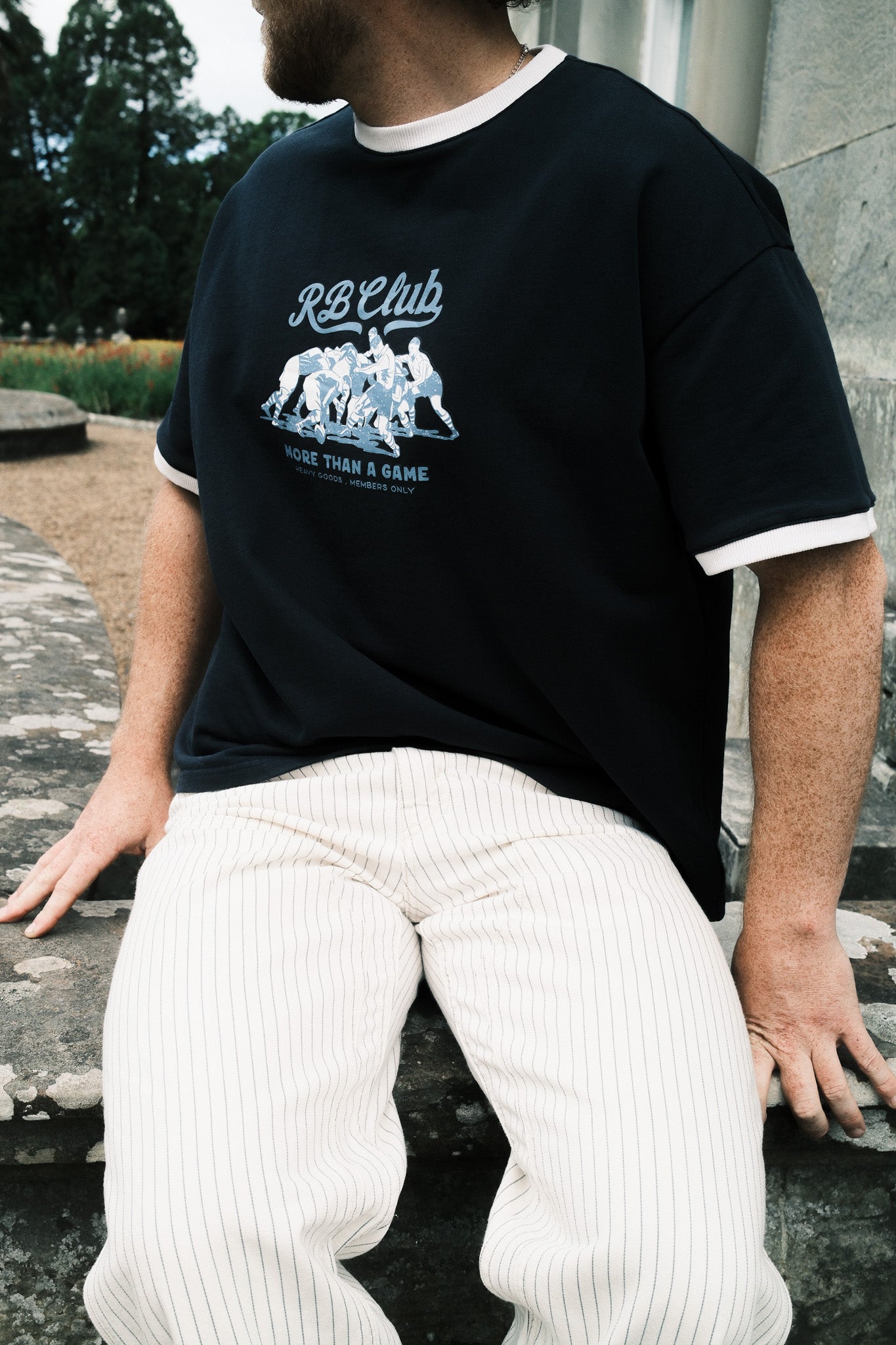 RINGER TEE - NAVY