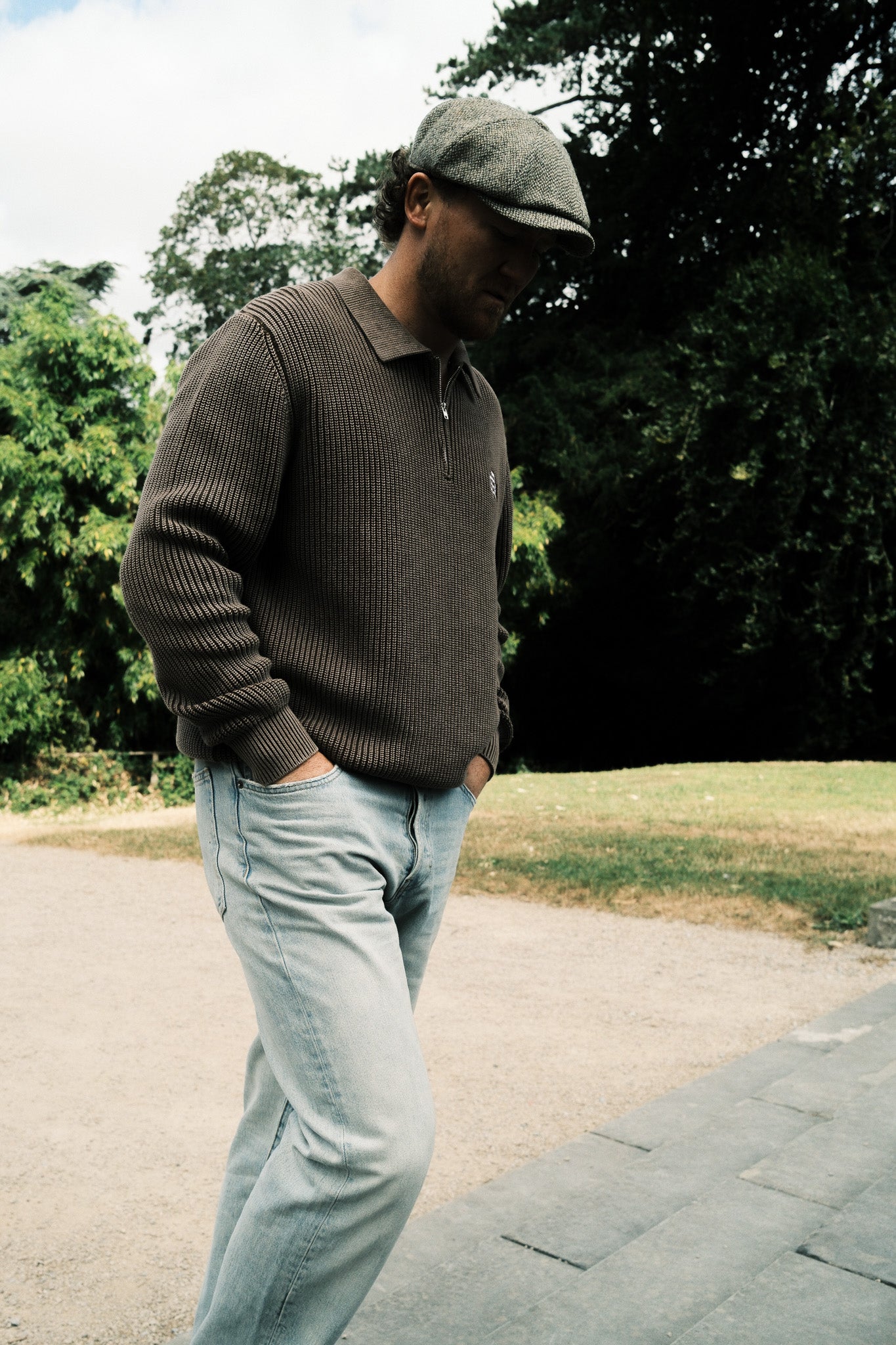 FISHERMAN 1/4 ZIP - ACID BROWN