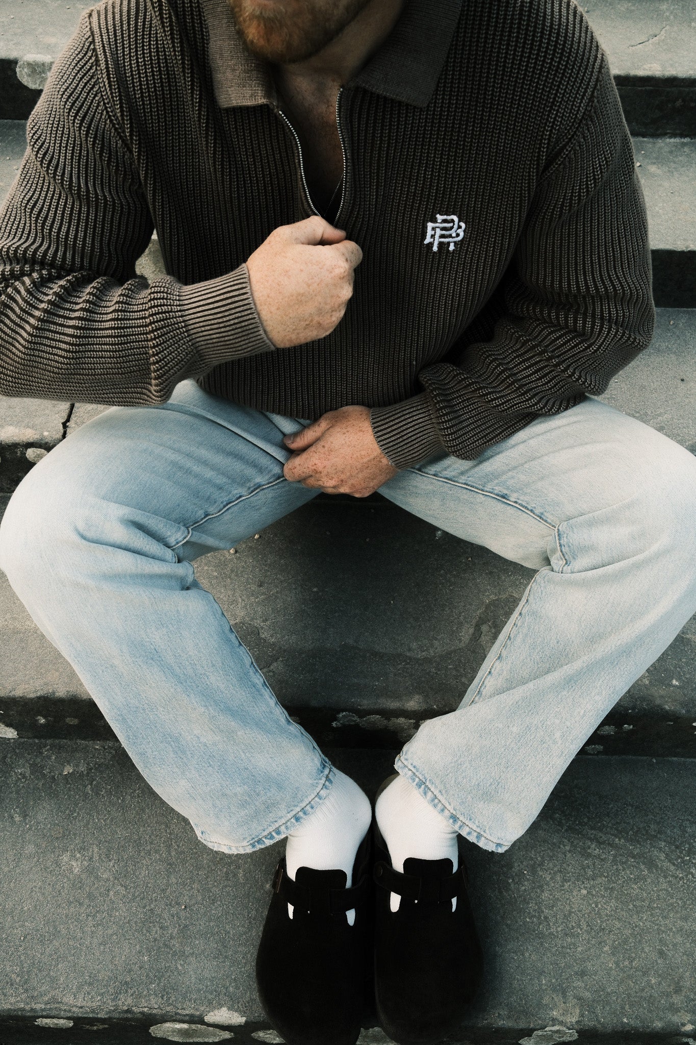 FISHERMAN 1/4 ZIP - ACID BROWN