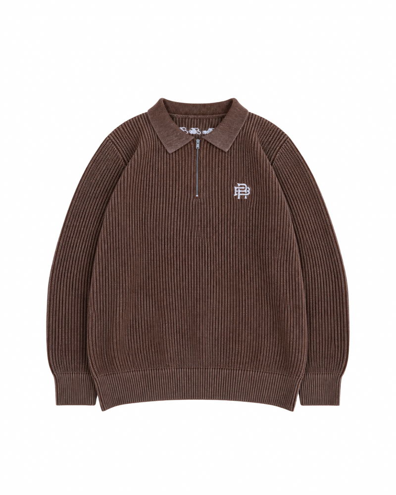 FISHERMAN 1/4 ZIP - ACID BROWN