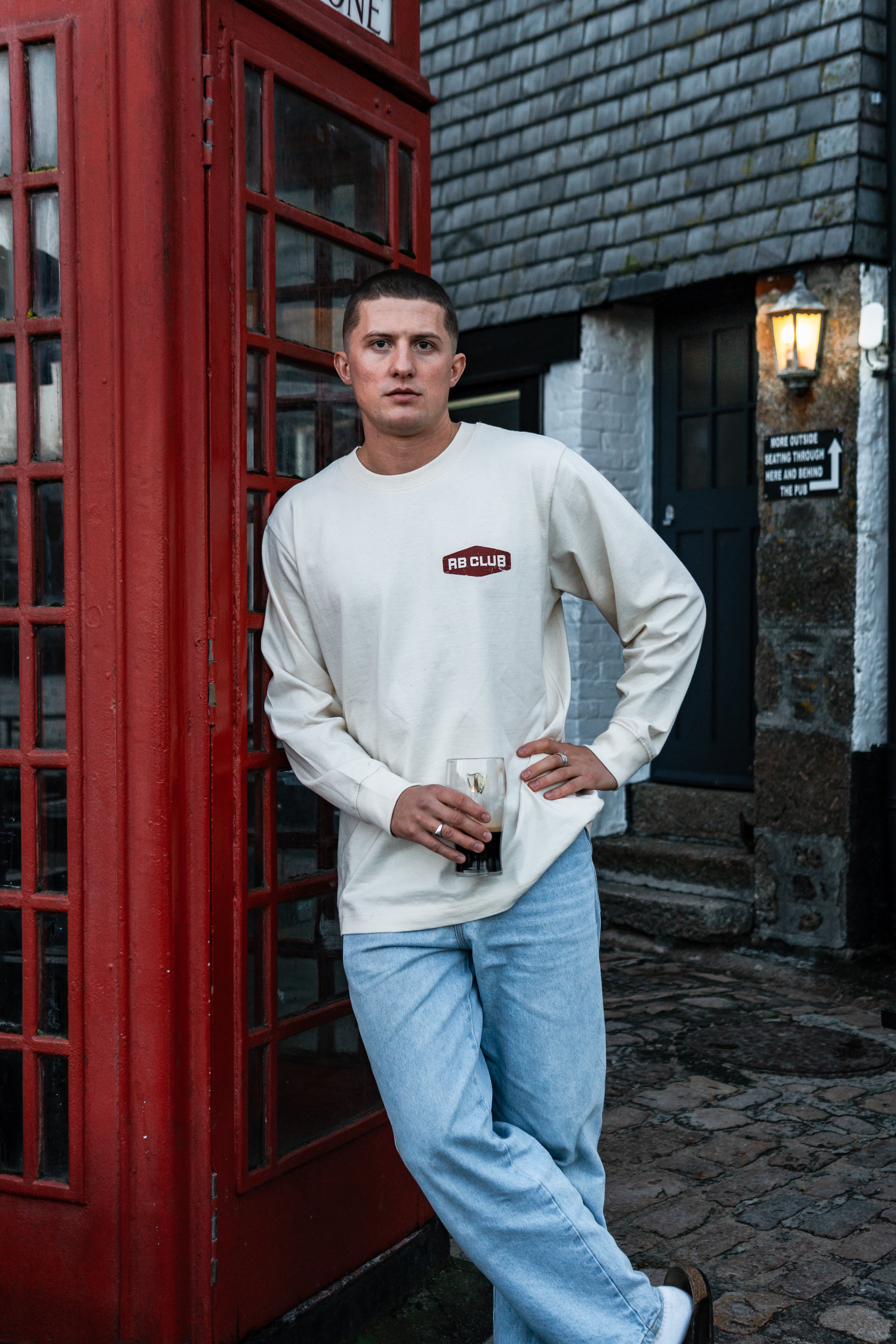 HEAVY WEIGHT LONG SLEEVE TEE - OFF WHITE