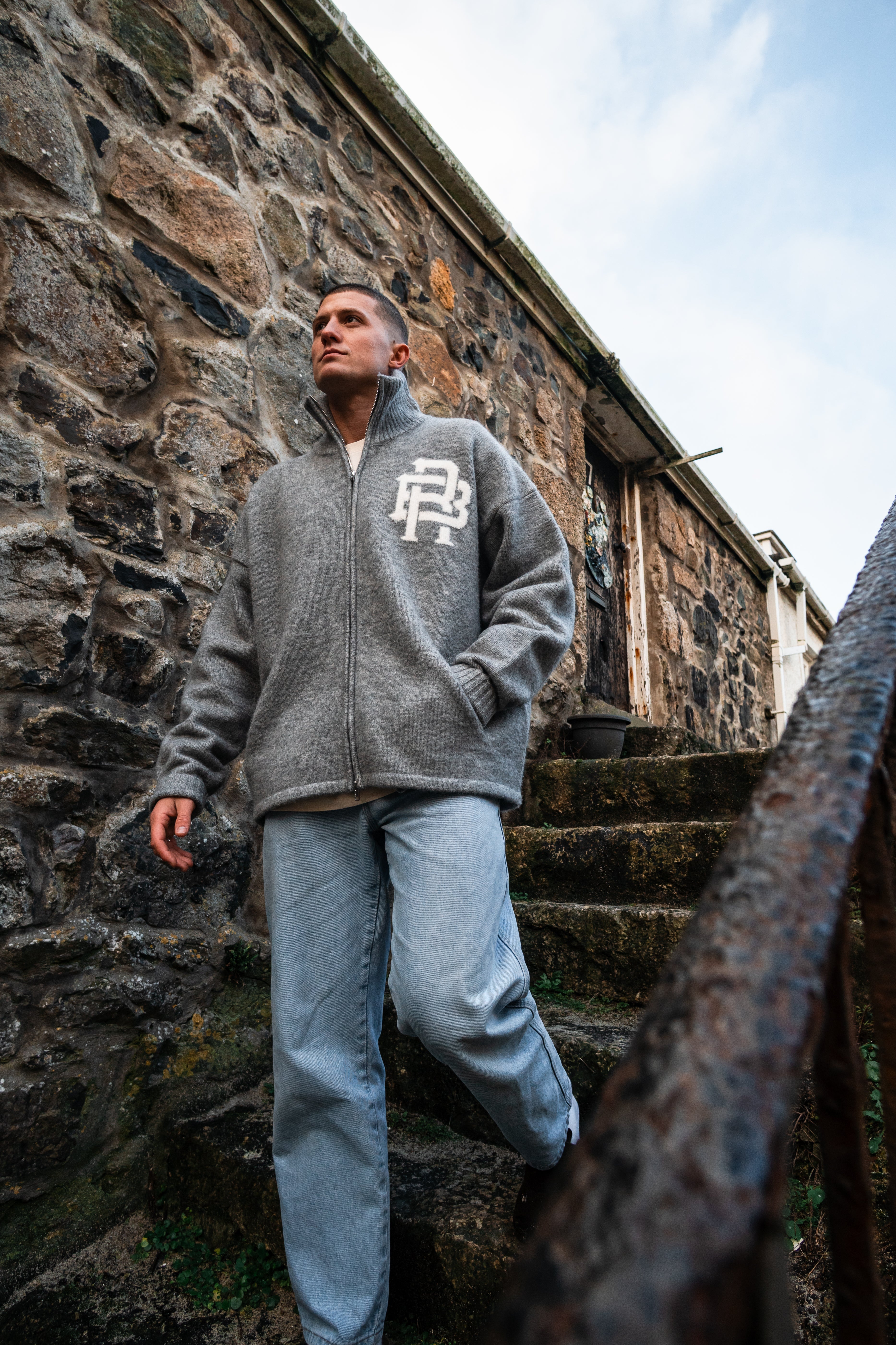 CLUB KNIT ZIP UP - GREY