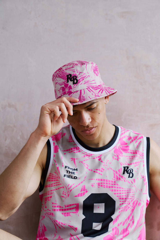 DESERT BLOOM BUCKET HAT - BEIGE & PINK