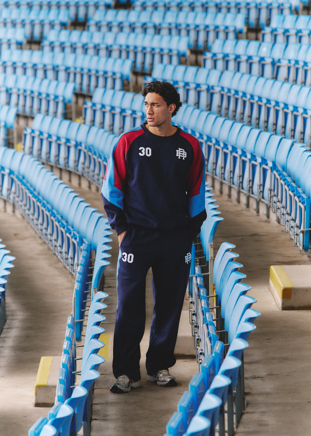 MAVEN STRAIGHT LEG SWEATPANTS - NAVY & MAROON