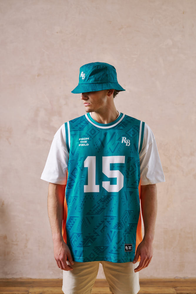 ORIENTAL TRIBE BUCKET HAT - GREEN & ORANGE