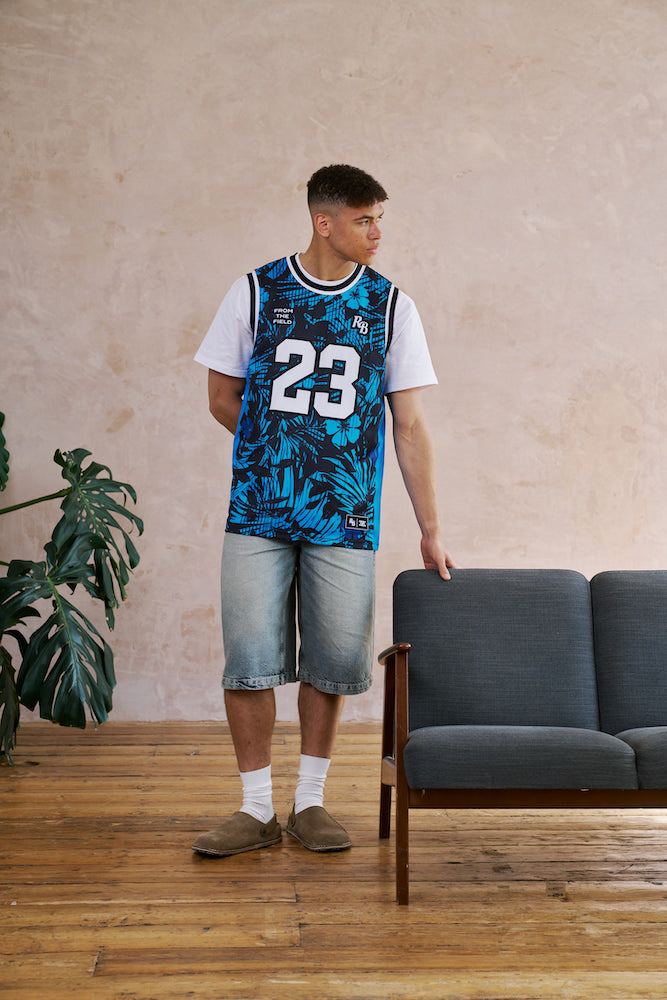 MIDNIGHT WAVES VEST - BLACK & BLUE