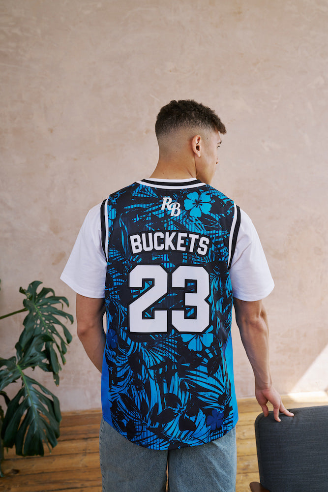MIDNIGHT WAVES VEST - BLACK & BLUE